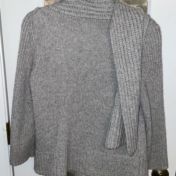 $335 Theory Coralyn Cardigan with Attached Scarf - Picture 5 of 5